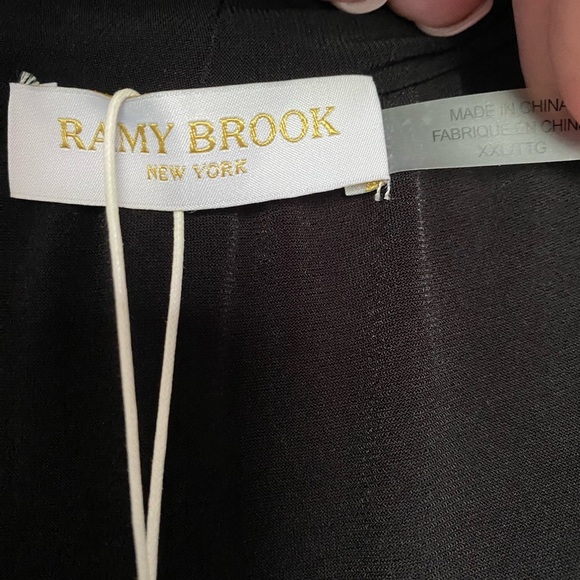 Ramy Brook Black Ruched Wrap Gown - Picture 3 of 7